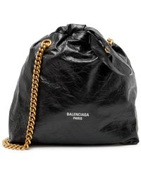 Balenciaga - Crush Small Crinkled Leather Bucket Bag - Lyst