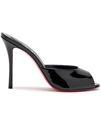 Christian Louboutin - Me Dolly 100 Peep-Toe Patent Leather Mules - Lyst