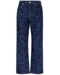Erdem - Floral-print Cropped Straight-leg Jeans - Lyst