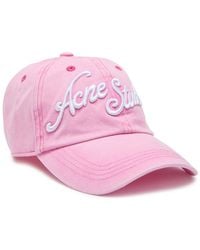 Acne Studios - Carliy Tourist Logo-Embroidered Cotton Cap - Lyst