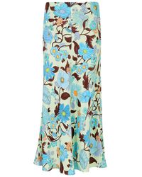 Stella McCartney - Floral-print Cady Midi Skirt - Lyst