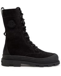 Moncler - Vera High Suede Mid-Calf Boots - Lyst
