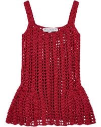 JW Anderson - Open-Knit Crochet Mini Dress - Lyst