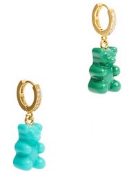 Crystal Haze Jewelry - Nostalgia Bear 18kt Gold-plated Hoop Earrings - Lyst