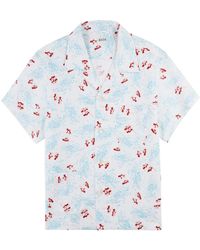 Bode - Skiing Penguins Waffle-knit Cotton Shirt - Lyst