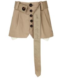 MERYLL ROGGE - Belted Twill Mini Skirt - Lyst