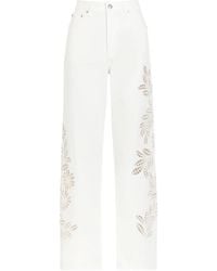Rag & Bone - Shea Embroidered Straight-Leg Jeans - Lyst