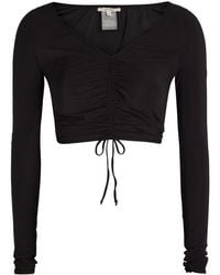 Nensi Dojaka - Ruched Stretch-Jersey Crop Top - Lyst