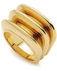 Missoma - Hera Dome Triple Ridge 18Kt-Plated Ring - Lyst