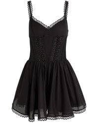 Charo Ruiz - Gardenia Lace-Embellished Cotton-Blend Mini Dress - Lyst