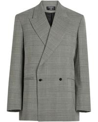 Balmain - Houndstooth Double-Breasted Wool-Blend Blazer - Lyst