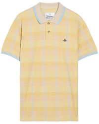 Vivienne Westwood - Logo-Embroidered Herringbone Cotton Polo Shirt - Lyst