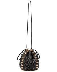 Rabanne - Nano Disc Metal And Leather Bucket Bag - Lyst