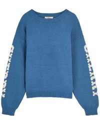 CHERRY LA - Logo-Intarsia Cotton-Knit Jumper - Lyst