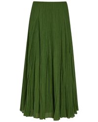 Vince - Crinkled Plissé Cotton-Blend Maxi Skirt - Lyst