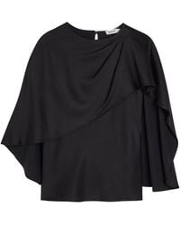 Jonathan Simkhai - Eliora Cape-Effect Satin Top - Lyst
