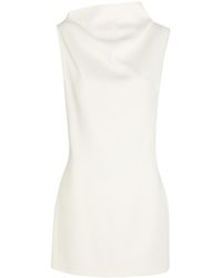 KHAITE - Astor High-Neck Crepe Mini Dress - Lyst