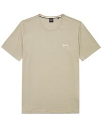 BOSS - Logo-Embroidered Stretch-Cotton T-Shirt - Lyst