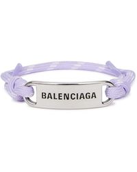 Balenciaga Lilac Logo Cord Bracelet - Purple
