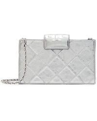 Tory Burch - Fleming Mini Metallic Leather Wallet-On-Chain - Lyst