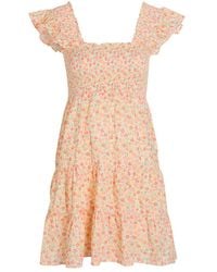 RIXO London - Sidney Floral-Print Cotton Mini Dress - Lyst