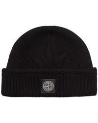 Stone Island - Compass Logo-Appliquéd Ribbed Cotton-Knit Beanie - Lyst