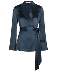 JOSEPH - Archer Belted Wrap Silk Jacket - Lyst