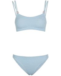 Hunza G - Cassie Beaded Crinkle Bikini - Lyst