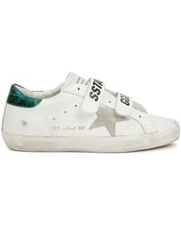 Golden Goose - Old School Distressed Leather Sneakers - Lyst