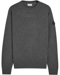 Moncler - Logo-Appliqué Wool And Cashmere-Blend Jumper - Lyst