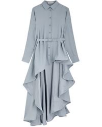 Palmer//Harding - Waterfall Asymmetric Satin-Crepe Shirt - Lyst