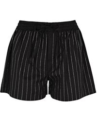 GIUSEPPE DI MORABITO - Striped Crystal-embellished Stretch-cotton Shorts - Lyst