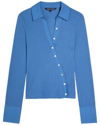 Veronica Beard - Brenner Button-Effect Cotton-Blend Top - Lyst