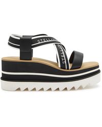 Stella McCartney - Sneak-elyse Faux Leather Platform Sandals - Lyst