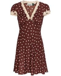 RIXO London - Cely Polka Dot Crepe De Chine Mini Dress - Lyst