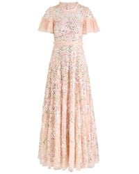 Needle & Thread - Garland Floral-Embellished Tulle Gown - Lyst