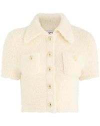 Self-Portrait - Cropped Bouclé Wool-Blend Top - Lyst