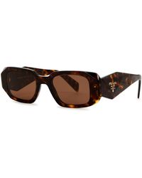Prada - Rectangle-Frame Sunglasses Designer-Stamped Wide Arms, 100% Uv Protection - Lyst
