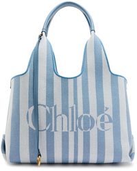 Chloé - Stripy East-West Canvas Tote Bag - Lyst