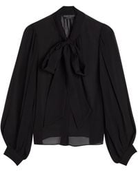 Alice + Olivia - Brentley Semi-Sheer Chiffon Blouse - Lyst