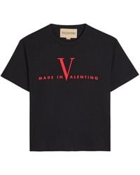 Valentino Garavani - Logo-Print Cotton T-Shirt - Lyst