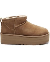 UGG - Classic Designer Ultra Mini Suede Flatform Boots Uk3 - Lyst
