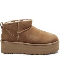 UGG - Classic Ultra Mini Suede Flatform Boots Boots, Pull On - Lyst