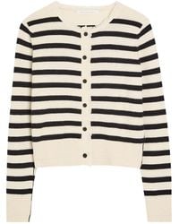 Maria McManus - Fringed Striped Cashmere And Cotton-Blend Cardigan - Lyst