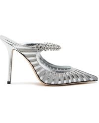 Jimmy Choo - Bing 100 Embellished Panelled Metallic Leather Pumps - Lyst