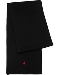Polo Ralph Lauren - Logo-embroidered Ribbed Wool Scarf - Lyst