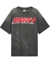 SAINT Mxxxxxx - Alpha Nucleus Printed Distressed Cotton T-Shirt - Lyst