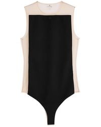 Courreges - Illusion Panelled Jersey And Tulle Bodysuit - Lyst