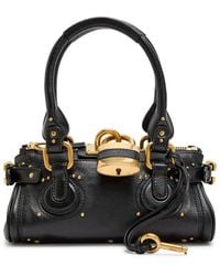 Chloé - Paddington Padlock Grained Leather Shoulder Bag - Lyst