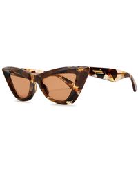 Bottega Veneta - Tortoiseshell Cat-Eye Sunglasses - Lyst